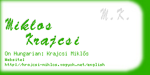 miklos krajcsi business card